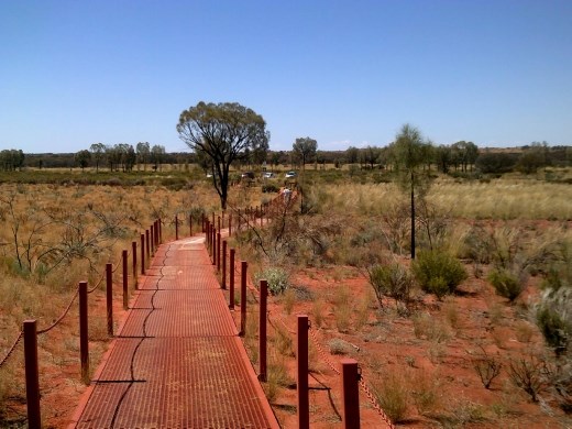 Our walk was over, so we drove 30 minutes to Kata Tjuta. This is the walkway to a viewing area. The walkways are used all over Australia (as well as New Zealand) to protect the native environment from the tourist hordes.