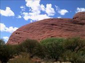 The blue sky and puffy white clouds made a gorgeous backdrop for the distinctive red rock.: by taylortreks, Views[212]