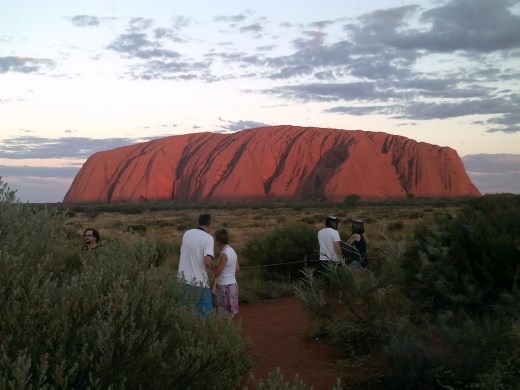 What a difference 30 minutes makes. When the sun starts setting, you can see the eons carved on Uluru.