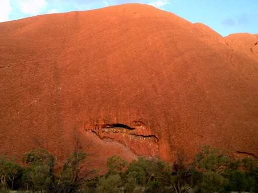 On our drive around before sunset, we spotted this gouge in the rock.