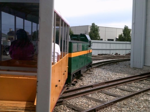 The miniature train took us around the museum.