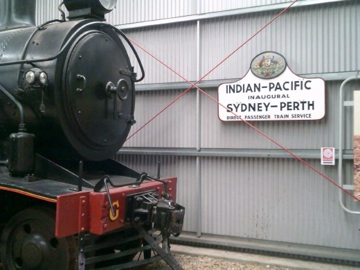 Yet another building and displays of trains used for passenger routes throughout Australia.