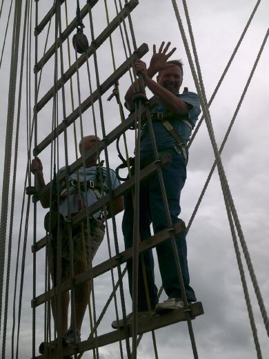 ... about a third of the way up and still smiling and still going...