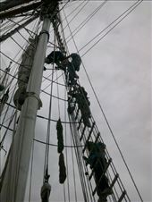 ... THE TOP! Phil makes sure Kent is securely fastened to the rope for the descent. (Meanwhile, Anna is getting a serious neck ache trying to point the camera straight up!): by taylortreks, Views[174]