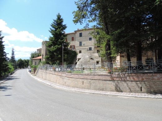 Modern houses and apartments are built directly into the old town walls.