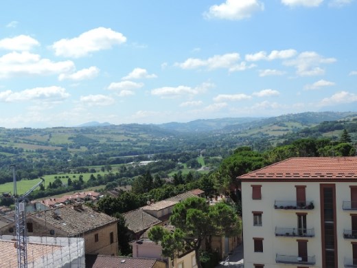 We're always on the wrong side of a ridge or hill to see Sant'Angelo. This time it's on the back side of he ridge in the left center.