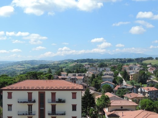 In the distance you can see the faint outline of the mountains in the Sibillini National Park.