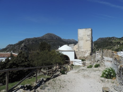 The remaining walls from the original castle.