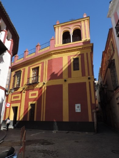 Colorful buildings all around town. We found this on our search for the Flamenco Museum.