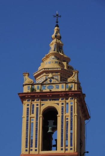 Colorful tiles were everywhere – even on the bell towers!