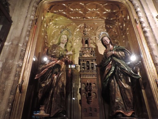 Saints Justa and Rufina were said to have protected the Giralda (tower) during the massive earthquake of 1755. This earthquake destroyed Lisbon, Portugal.