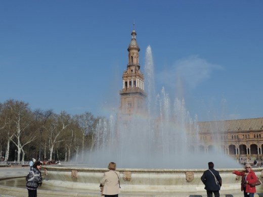 To cap off the fabulous visit to the Plaza, we caught a rainbow in the spray of the central fountain.