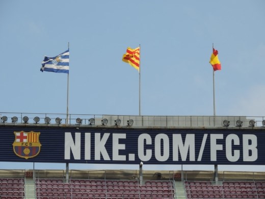 A nice view of just a few of the flags fluttering in the breeze.