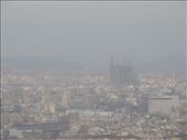 Even though the sun was out, it was a very hazy day. Regardless, you can pick out the Sagrada Familia. We're going there tomorrow!!: by taylortreks, Views[151]