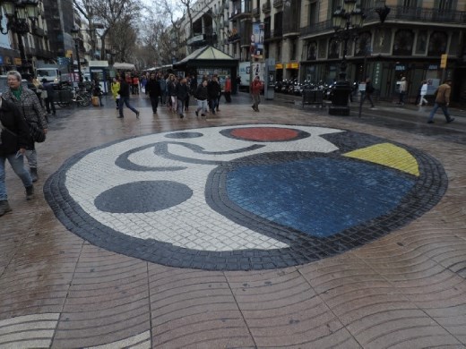 The artist Juan Miró created this mosaic especially for La Rambla.