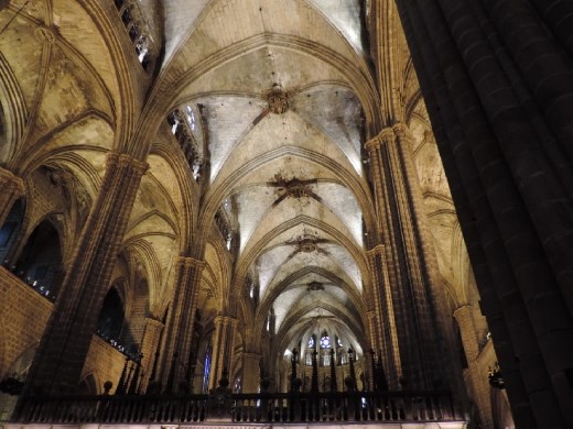 Inside, the Cathedral ceilings soar 26 meters. (Just half that of Seville Cathedral.)