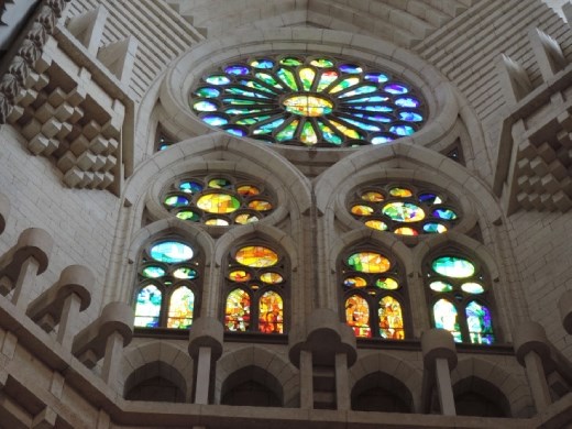Gaudi wanted the stained glass to have a much more abstract appearance.