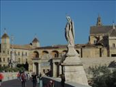 Patron Saint of Córdoba, Saint Rafael, is honored with a statue. On the left is the Triunfo column.: by taylortreks, Views[220]
