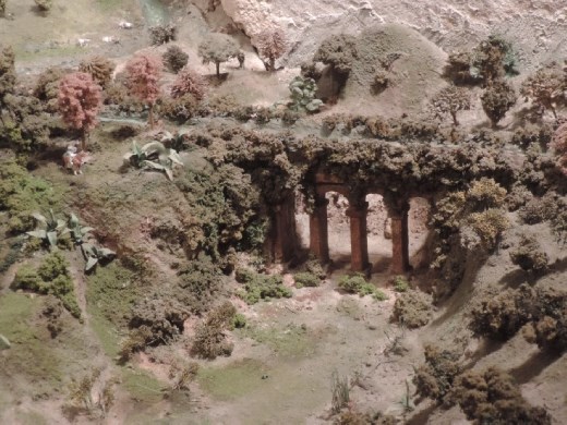 Dioramas in the museum are incredibly detailed, like this aqueduct.