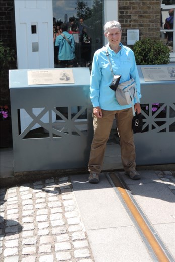 Kent's sister, Jacque, standing in 2 hemispheres at once