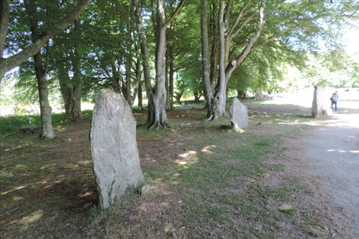 A few standing stones guard the NE Cairn