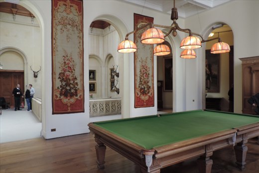There were many modern pieces in the Castle, such as this snooker table