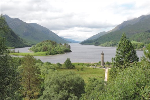 The Glenfinnan Monument is in a stunning setting at the head of Loch Shiel