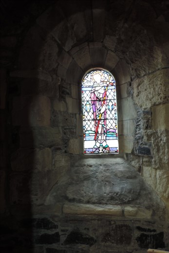 This is one of the VERY few stained glass windows in the Abbey