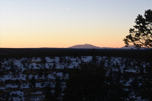 Now the SF Peaks are illuminated by dawn's early light.