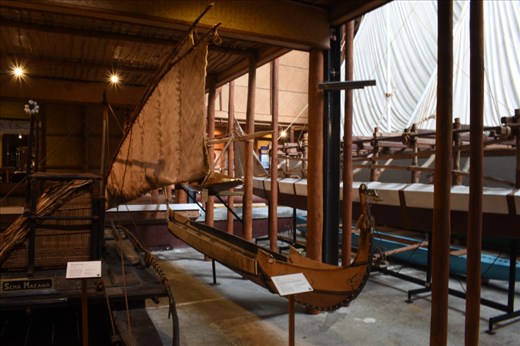 One of several Maori waka (war canoes). This particular replica represents a sea-going waka that might have been used in the Polynesian migration to NZ in the 1300s.