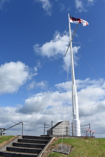 The flagstaff showed up nicely against the bright blue sky.