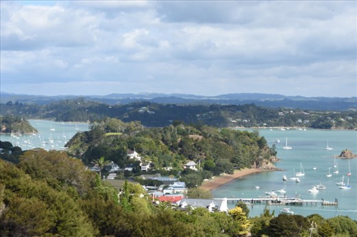 A closer view of the town -- you can just pick out Pompalier Mission, the last house on the shore.