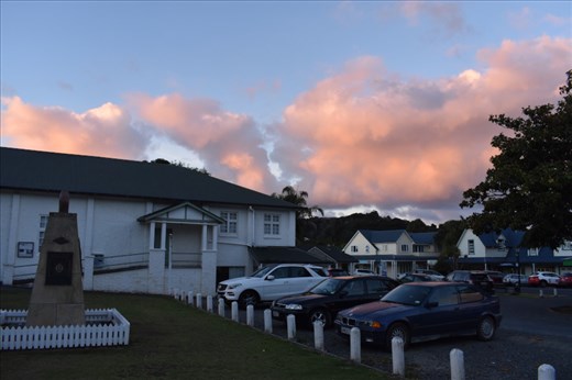 Sunset lit up the clouds that had snuggled in for the evening.