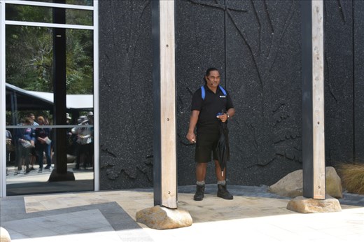 Our knowledgeable Maori guide for our guided tour of the Waintangi Treaty Grounds.