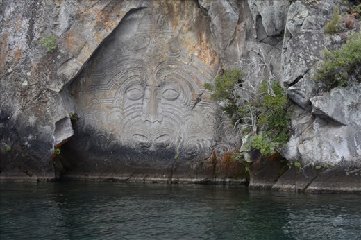 Here's a close-up view of the 10-meter tall face that dominates the carvings.
