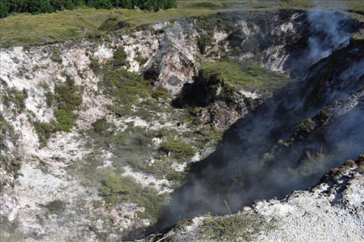 Most of the craters have live steam coming from underground. This is a small crater near the south end of the valley.