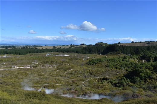 Here's a view from a point above the valley looking south towards Lake Taupo.