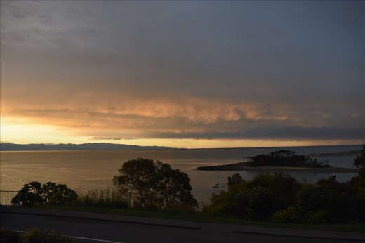 The clouds ran the gamut of colors, from bright yellow to red/orange and darker blue.