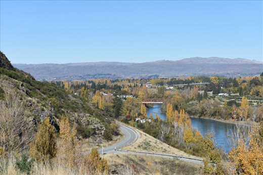 Changing colors on the trees are a nice contrast to the historic Clyde Bridge.