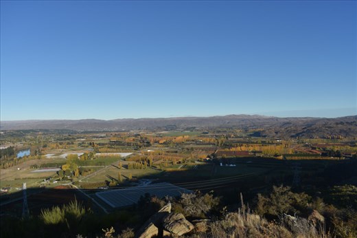 Shadows lengthen as the sun sets, which highlights the autumn colors.
