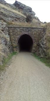 This is the first of several tunnels along this portion of the Rail Trail. For safety, we walked our bikes through the tunnel.: by taylortreks, Views[179]