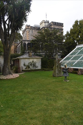 Here's Alice herself awaiting by the greenhouses.