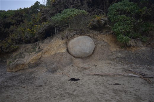 The waves and wind exposed other boulders that would eventually end up on the beach.