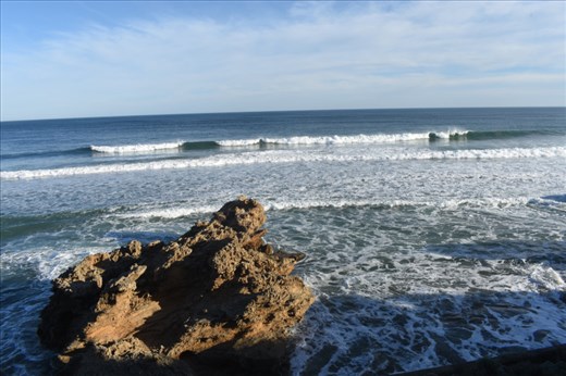 Now, the wave has broken nearly all the way across its width.