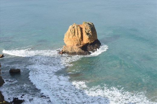 The tides here change quite a bit, as seen by the bathtub ring on the offshore rocks.