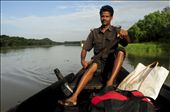 I take this small boat  to explore the beauty of Bhitarkanika National Park. Two forest guards very skilfully steered the boat through the narrow creeks.: by tejas, Views[308]