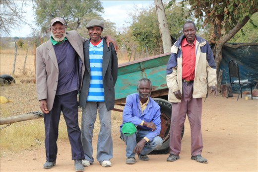 In rural life, the men tend to spend the day sitting at the dare (pronounced dar-ray), meaning ‘court’, seen to the right hand side. Here they drink home brew beer and discussing secret men’s business. Due to their rank, the younger men have the duty of herding cattle and collecting firewood, which is why they are not present in the photo. The four men shown are all my grandfathers, even though we’re not related by blood. This is because most Bantu tribes, the Shona included, believe in hunhuism, that everyone is family.