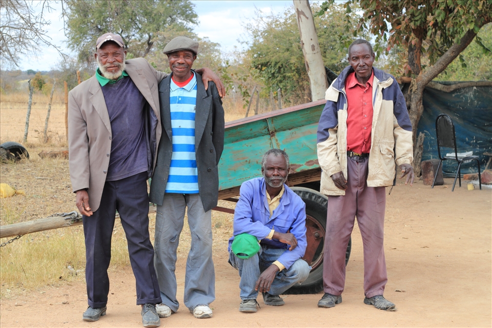 In rural life, the men tend to spend the day sitting at the dare (pronounced dar-ray), meaning ‘court’, seen to the right hand side. Here they drink home brew beer and discussing secret men’s business. Due to their rank, the younger men have the duty of herding cattle and collecting firewood, which is why they are not present in the photo. The four men shown are all my grandfathers, even though we’re not related by blood. This is because most Bantu tribes, the Shona included, believe in hunhuism, that everyone is family.
