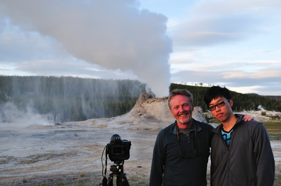 Tripod was ever ready for a photo with Jeff Vanuga after Castle Geyser’s eruption. Jeff is a great friend and also a great inspiration to me. He is currently heading a National Geographic workshop in Wyoming whom we met in the park a year ago. ‘Remember, never stop shooting!’ was his farewell message before leaving on his next assignment.