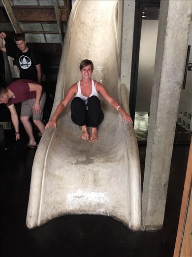 Yes, there is a slide in my hostel.